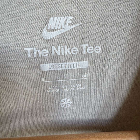 Nike Bring It Out Water Fire Earth 100% Cotton Taupe Graphic Loose Fit Tee. S - Picture 5 of 7